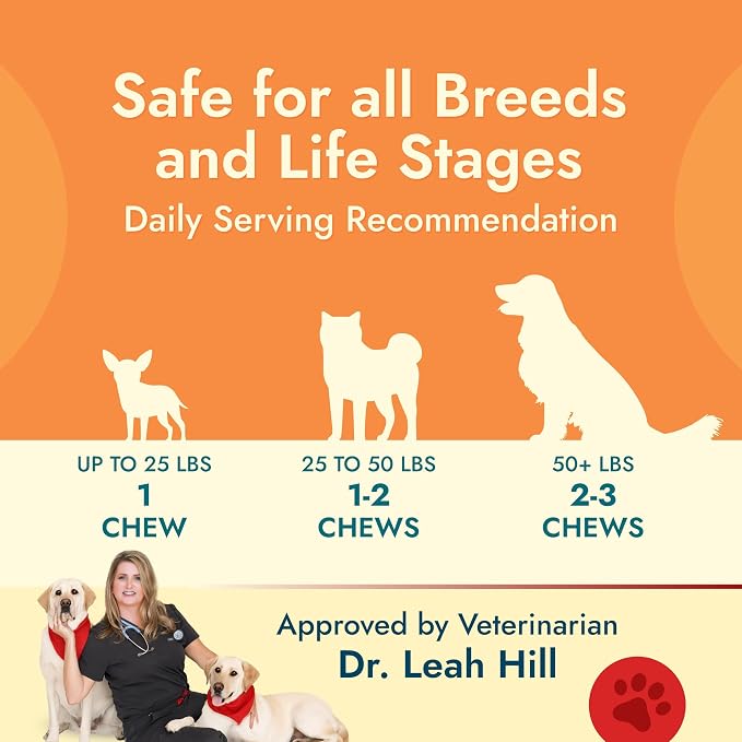 Pet Vet Hip & Joint Supplement for Dogs Glucosamine Beef Liver 60 Chews