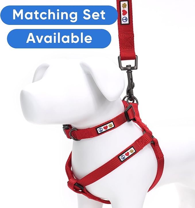 Pawtitas Solid Step-in Dog Harness – Adjustable No-Pull Vest for Puppies to Seniors, Safe & Comfortable XS Red