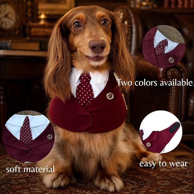 Premium Medium Dog Wedding Bandana for Dachshund, Medium