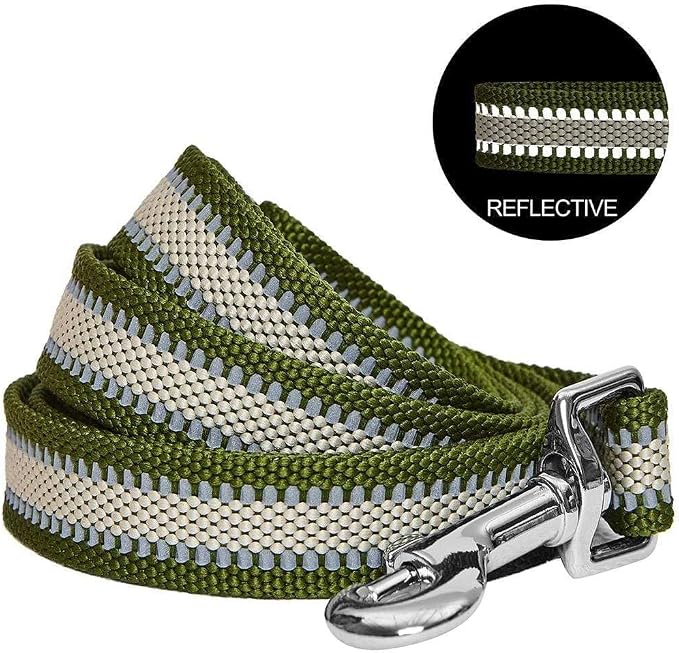 Blueberry Pet Essentials Reflective Dog Leash, Dark Olive, 5 ft x 5/8", Small, Gentle Leader for Dogs, Puppy Essentials, Durable Leash for Active Pet Parents, Matches Collar & Harness
