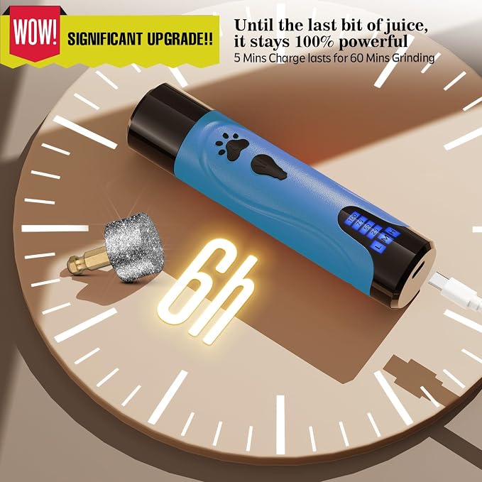 YABIFE Dog Nail Grinder, Dog Nail Trimmers and Clippers Kit, 3 Speeds