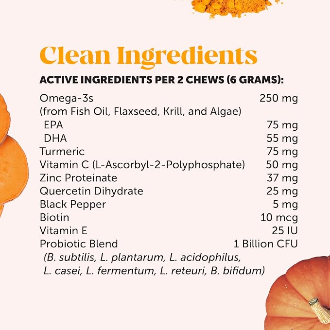 Dog Allergy Relief Chews for Itchy Skin + Immune Support - Omega 3 Fish Oil, Probiotics, Turmeric + Zinc - Anti Itch Supplement for Paw Licking, Seasonal Allergies + Dry Skin (Salmon, 90 Ct)
