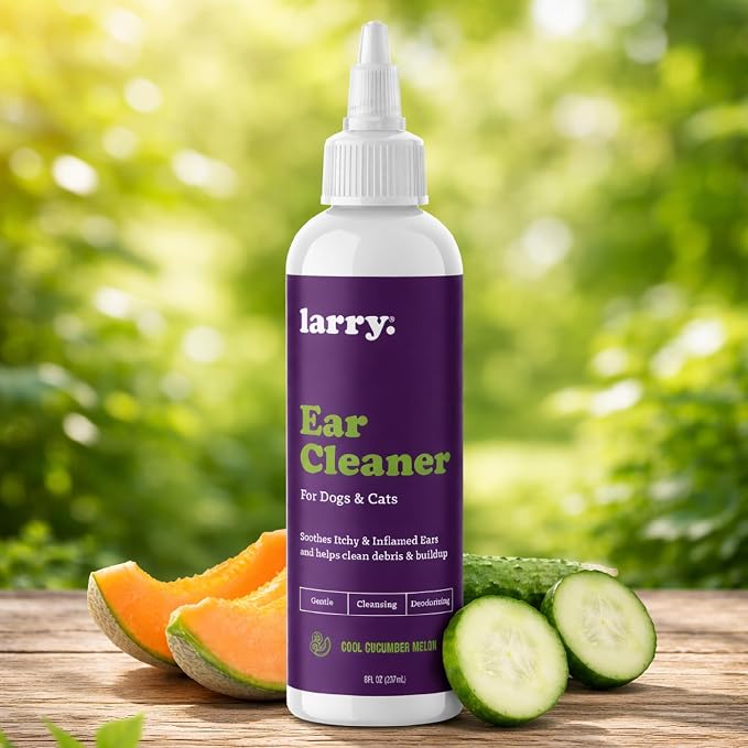 Larry Dog Ear Cleaner Solution, Cucumber Melon, 8 fl oz