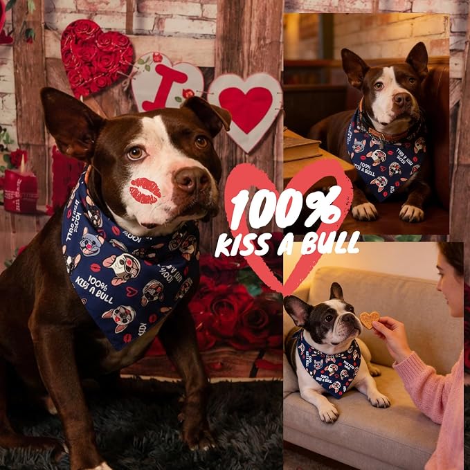 Holiday Dog Bandanas for Valentine's Day, X-Large, Large