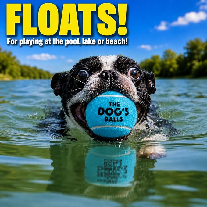 The Little Dog’s Balls Small Dog Tennis Balls 6-Pack Blue Floats in Water | Our fetch balls combine non-abrasive felt exterior and a thicker rubber core Durable Dog Toy for Outdoor Play & Training