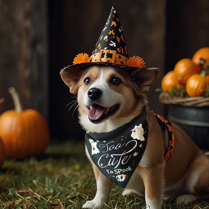 Halloween Dog Bandana, Medium, Small