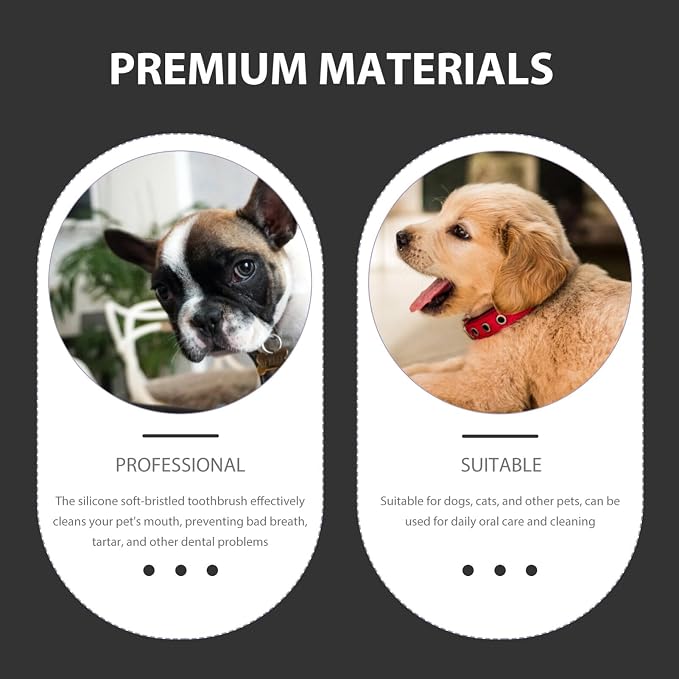 Yardwe Dog Toothbrush Set Soft Bristles Pet Tooth Brush for Dogs Cats and Other Pets Ergonomic Handle Oral Care Cleaning Tool 2 Pack with Storage Holder for Daily Dental Care
