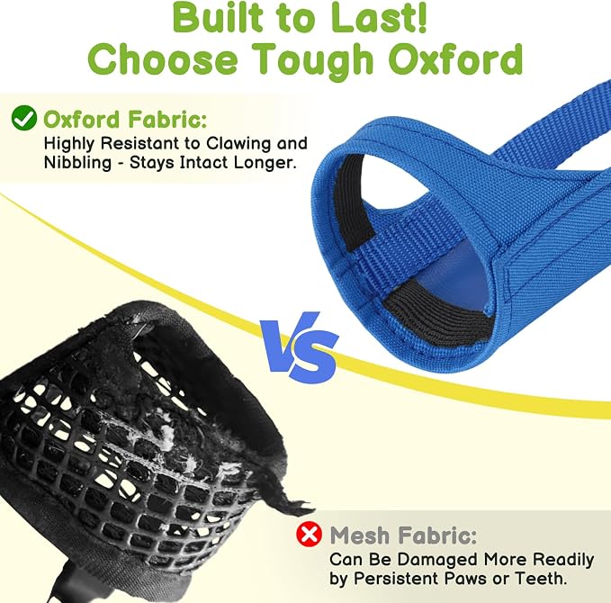 Fabric Short Snout Dog Muzzle for Small Dogs Anti Fierce Biting | Fits Chihuahua Shih Tzu Pomeranian Yorkshire Brachycephalic Dogs, Grooming Vet Visits Use, Allow to Drink, Soft | Blue, XXS