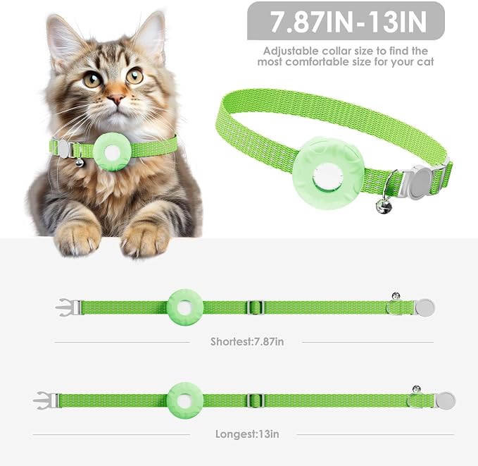 Cat Tracker with Cat Tracker Collar, Mini GPS Tracker, Pet Trackers No Subscription, Anti-Lost Trackers, Finder Tag for Vehicles, Pets, Kids, Green