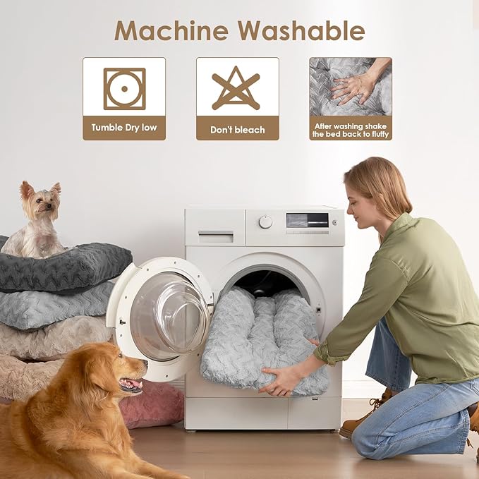 EHEYCIGA Washable Dog Beds Medium Sized Dog, 29x21 Inch Pet Bed, Grey
