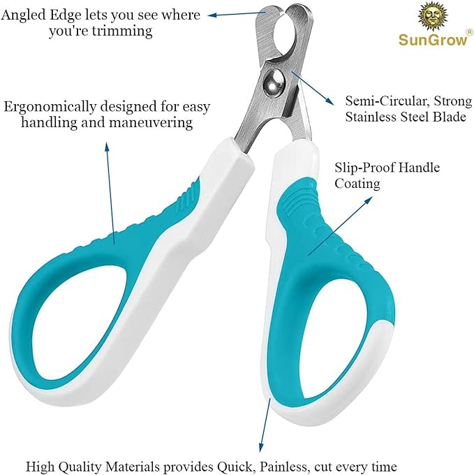 SunGrow Dog & Cat Nail Trimmer, Non-Slip Handle