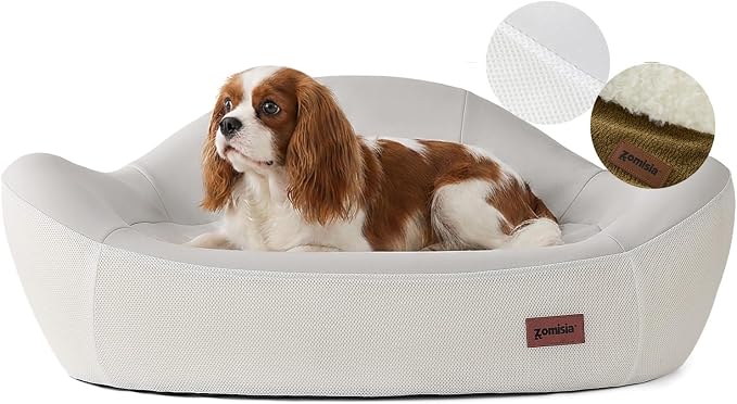 ZOMISIA Orthopedic Memory Foam Sofa Bed for Dogs &amp; Cats - Small &amp; Medium (up to 60 lbs), 2 Covers