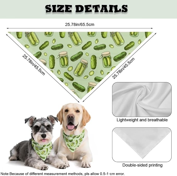 Forchrinse Cucumber Dog Bandana Pet Triangle Scarf Accessories Puppy Kerchief Polyester Dog Scarf Bib, One Size, Medium, Polyester, Cucumber
