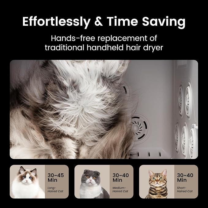 JirPet Pet Dryer Box, 75L Professional Drying Cabin with Smart Chip Safety | 400CFM Strong Airflow, Pet-friendly 40dB Low Noise Drying, Auto Temp & Humidity Control, Efficient Drying for Grooming Salons