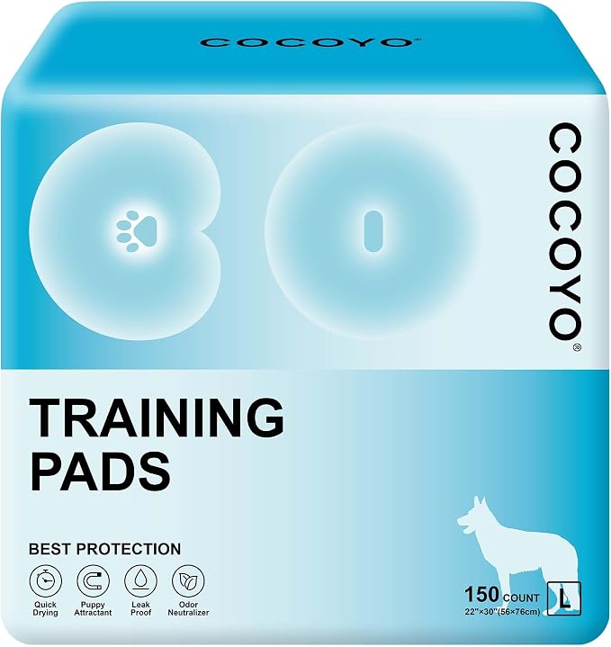 COCOYO Large Training Pads, 22"X30", 150 Count