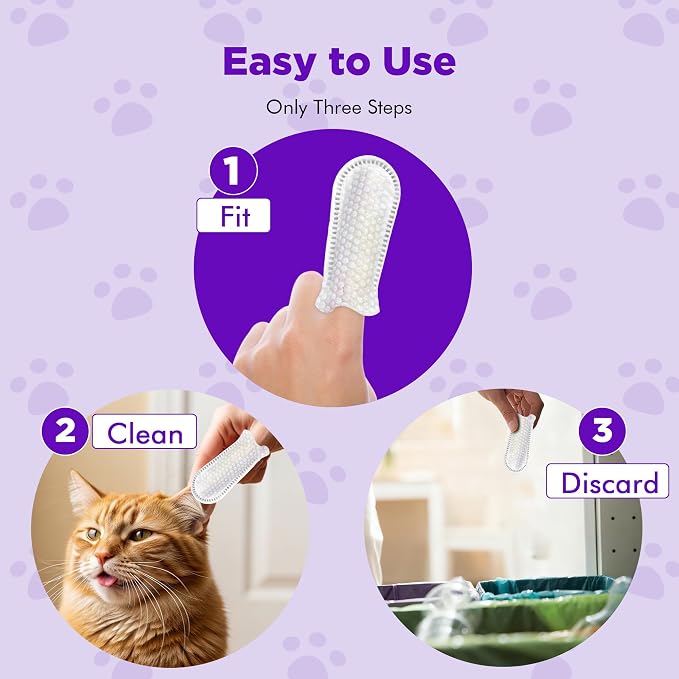 MIOSSZI Dog Ear Cleaner Finger Wipes, 50 Count