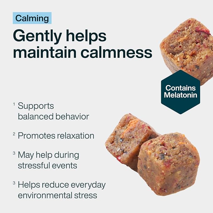 JustFoodForDogs Calming Supplement for Dogs, Melatonin, 45-Pack, 45ct