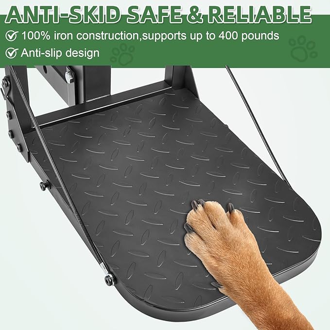 Pindex Folding Dog Ramp 2" Hitch Receiver Step Dog Stairs for Car, Step Pet Ramp Portable & Foldable for SUV Car & Truck, Max Support 400LBS
