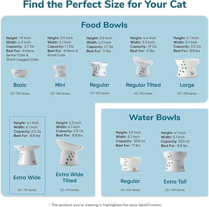 Necoichi Raised Cat Food Bowl – Ceramic Elevated Cat Bowl for Whisker & Neck Fatigue, Dishwasher Microwave Safe – Non-Slip & Anti Vomiting Ergonomic Design (Sakura Floral, Extra Wide, 2-Cups Capacity)