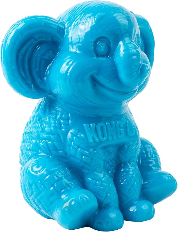 KONG Rewards Zoolooz Treat Dispenser Toy – Interactive Enrichment Puzzle for Dogs – Dispenses Treats & Kibble – Use Ziggies – Assorted Animals (Blue Elephant)