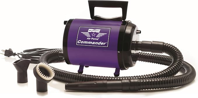 METROVAC AFTD-3V Air Force Commander Variable Speed Pet Grooming Dryer Purple | High Velocity Dog Hair Blower 4.0 HP USA