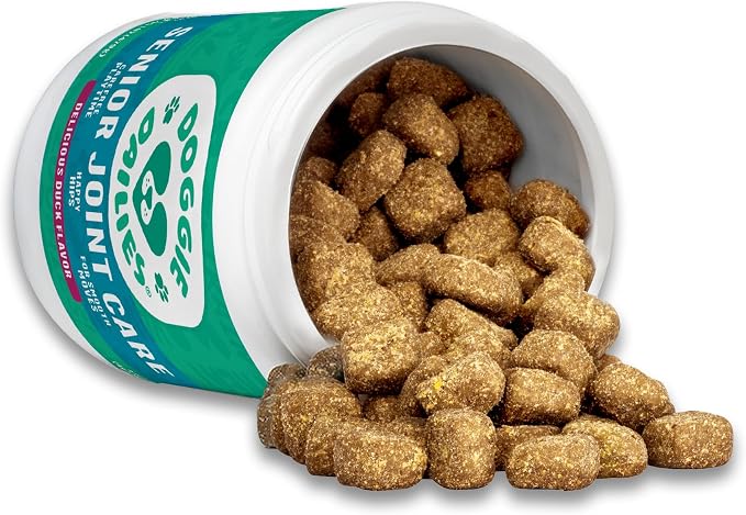 Doggie Dailies Senior Hip & Joint Chews for Dogs, Duck Flavored, 120 Count