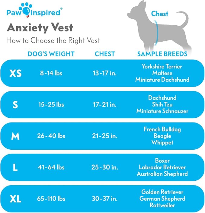 Paw Inspired Dog Anxiety Vest, Large, Large
