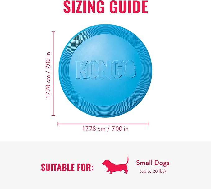 KONG Puppy Flyer, Soft Rubber Flying Disc Toy, for Small Puppies, Blue | Soft Gentle Rubber Flying Disc Made for Growing Puppies, Great for Easy Fetch & Active Outdoor Playtime