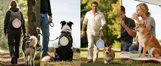 2-Pack Collapsible Dog Bowl, 12oz Silicone