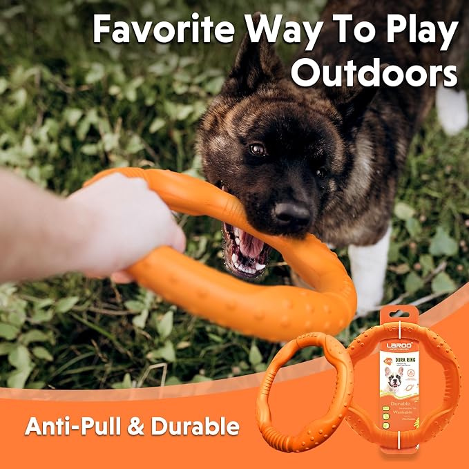 LaRoo Dog Flying Ring Toy, Floating, Medium, Orange, 22cm