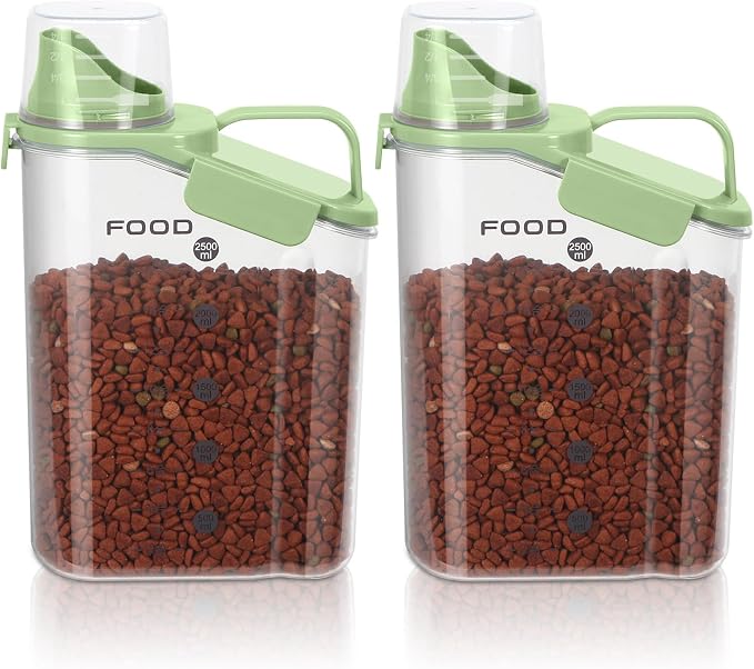 LEAWALK Dog Food Storage Container, Green