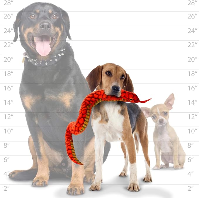 TUFFY® : 2 Pack Snake Dog Toy: Ultra Durable Plush Toy with Multiple Layers & Reinforced Seams, Washable and Floats, Original Construction