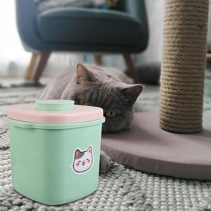Milisten Pet Food Storage Container Airtight 3l Plastic Vacuum Seal Bucket with Lid for Dog Cat Indoor Outdoor Food Preservation