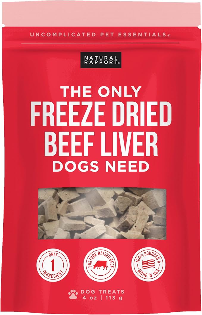 Natural Rapport Freeze-Dried Beef Liver Treats, Single Ingredient, 4 oz