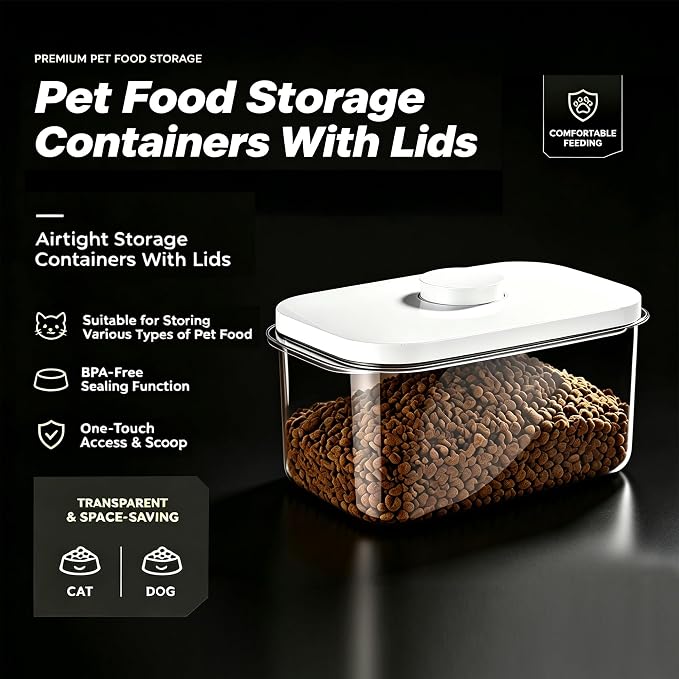 LivLab Mker 10lbs Dog Food Storage Containers With Lids & Cup, 10lbs, (D979)-5.5L-1