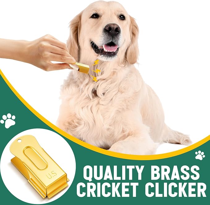 Brass Dog Training Clicker, 2 Pcs, Gold