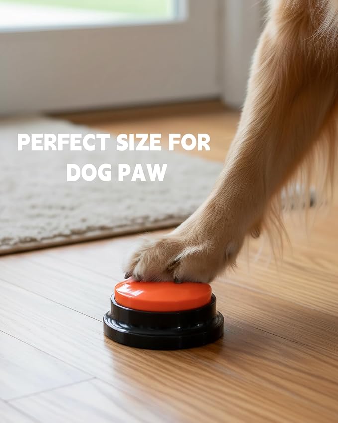 Dog Talk Buttons Voice Recording Button, Orange