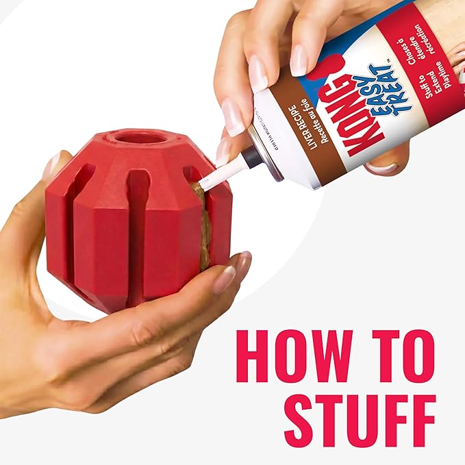 KONG Stuff-A-Ball, Natural Rubber Dental Chew Toy, for Medium Dogs | Stuffable Dental Chew Toy for Teeth Cleaning, Fill with Treats & Snacks to Keep Dogs Busy & Engaged at Playtime
