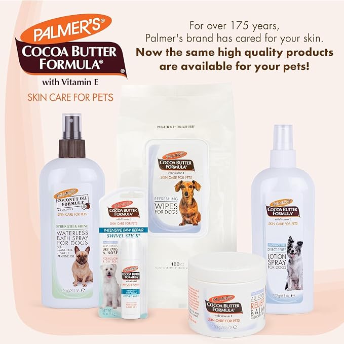 Palmer's for Pets Cocoa Butter Grooming Wipes, 100 Count (3 Pack)
