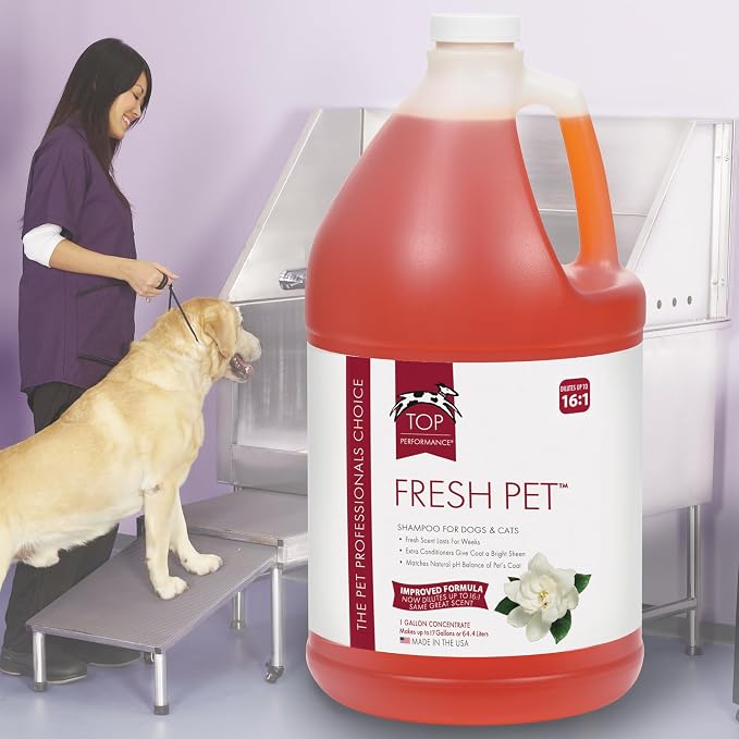 Top Performance Fresh Pet Shampoo, 1-Gallon,Black