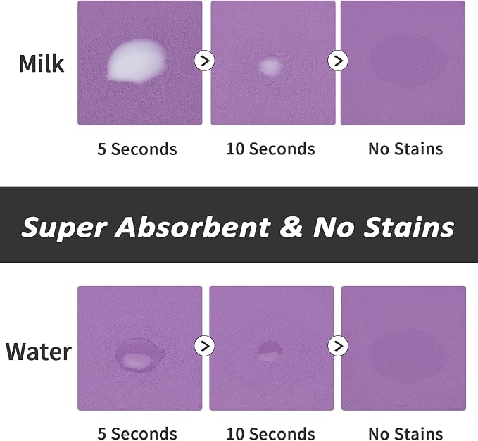 HotLive Dog Food Mat - Absorbent Cat Mat for Food and Water, No Stains Pet Feeding Bowl Mat, Easy to Clean Pet Placemats, Quick Dry Dog Water Dispenser Mat for Messy Drinkers | Purple 18"x 28"