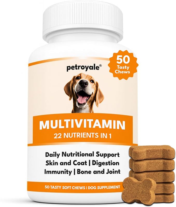 22 in 1 Dog Multivitamin Chews - Taurine Dog Multivitamin & Taurine Supplements for Dog - Dog Vitamins & Supplements for Joints, Skin, Coat & Immunity - Daily Multivitamin (50 Soft Chews)