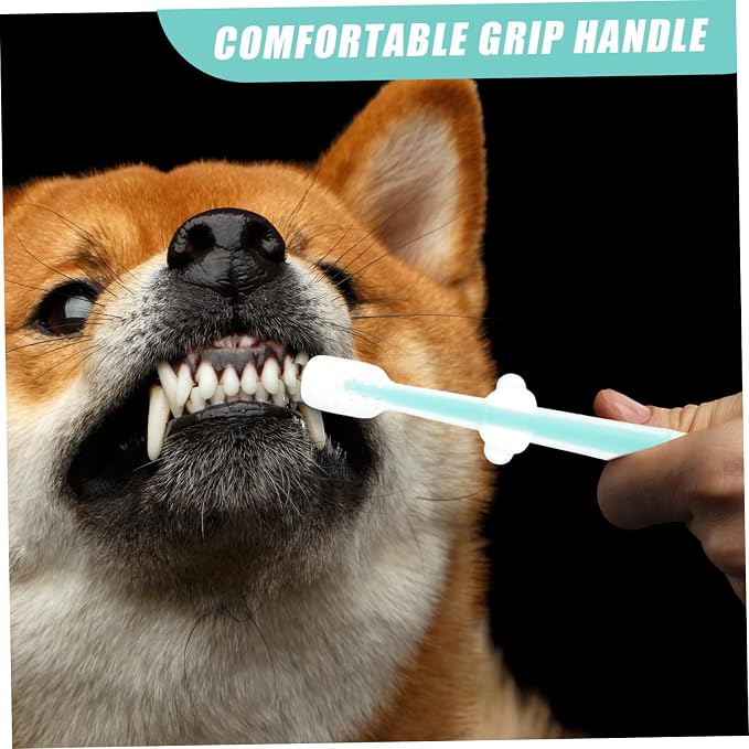 Toyvian 1set Silicone Pet Toothbrush Kit for Cats and Small Dogs Gentle Cleaning with Comfortable Grip Food-Grade Silicone for Daily Oral Care