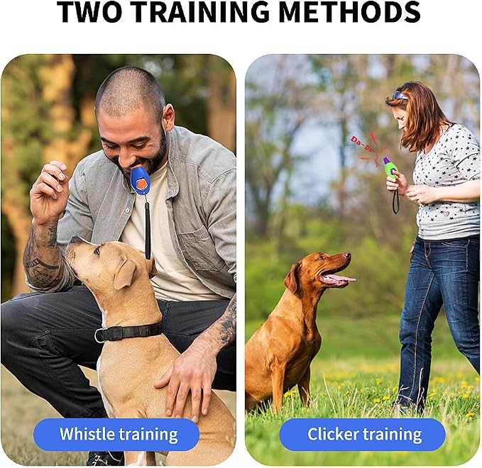 Perwin Dog Training Clicker with Whistle & Wrist Strap, Blue