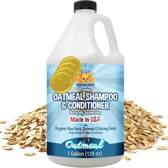 Bodhi Dog Natural Oatmeal Dog Shampoo & Conditioner - Hypoallergenic Formula - Naturally Deodorize Dogs, Cats & Pets - Moisturizes Dry, Itchy & Sensitive Skin - Made in USA (1 Gallon)