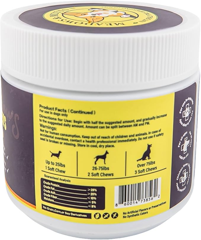 MEADOWS & MUTTS 25-in-1 Multivitamin for Dogs, 100 Soft Chews – Daily Dog Vitamins with Glucosamine, MSM, Omega-3 and Probiotics for Joint, Gut, Skin & Coat and Immune Support