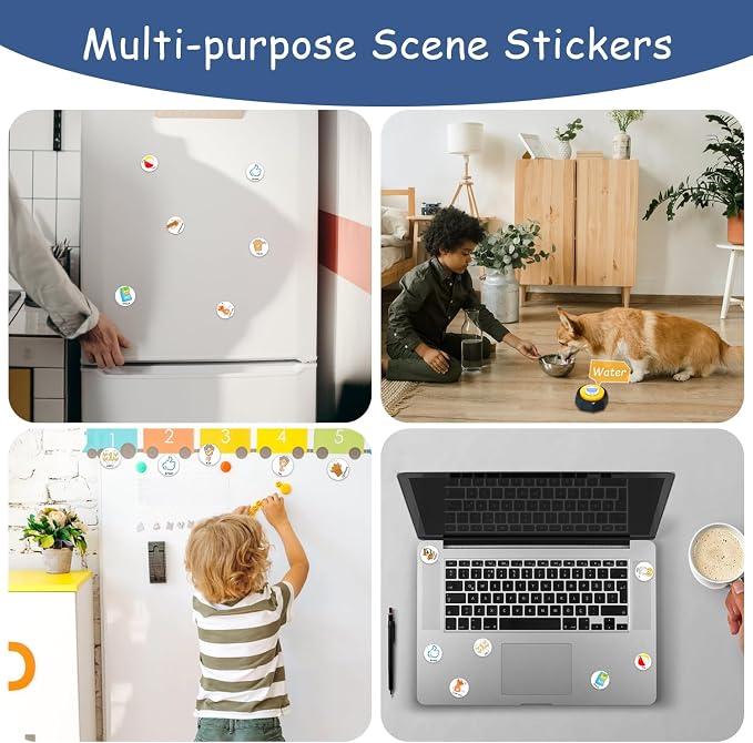 Pet Training Button Stickers, 25 Actions, Colorful