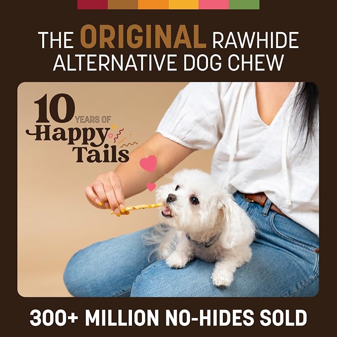 Earth Animal No Hide Stix - Long Lasting Rawhide Free Small Dog Chews Sticks, Venison - 40 Count Extra Value Pack