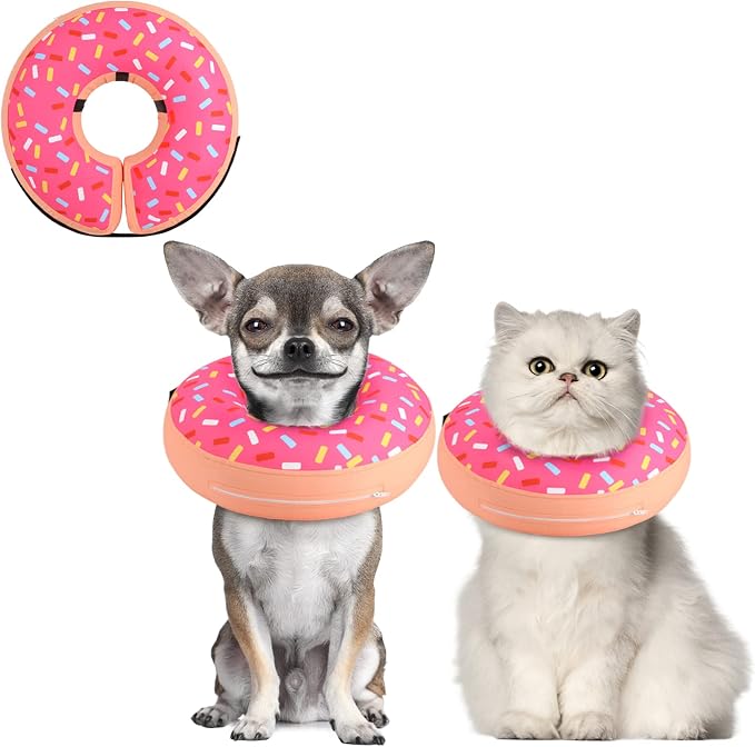 Supet Inflatable Dog Cone Collar for Small Dogs Puppies Cats, Soft Dog Cone Alternative After Surgery for Puppies Cats to Stop Licking