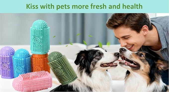 Toothbrush Set for Medium/Large Pet (6 Packs), Finger-Sleeve Toothbrush, Canine Cleaning & Oral Care, Pet Finger Brush, Suitable for Cats and Dogs